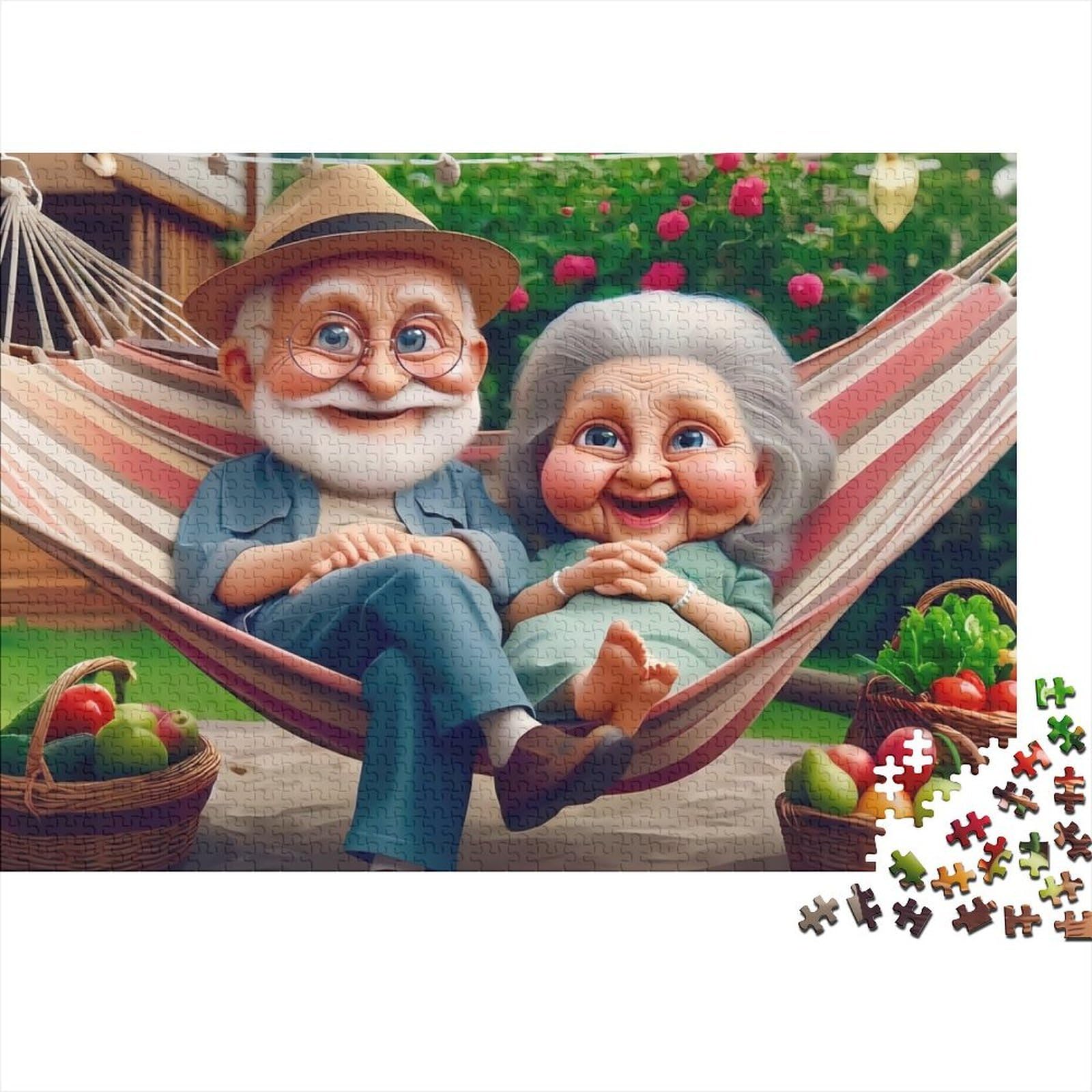 Countryside Hammock Afternoon Jigsaw Puzzle for Adults 1000 Pieces Puzzle Game Paper Material Garden Relaxing Family Bonding Gift 38x26cm/1000pcs