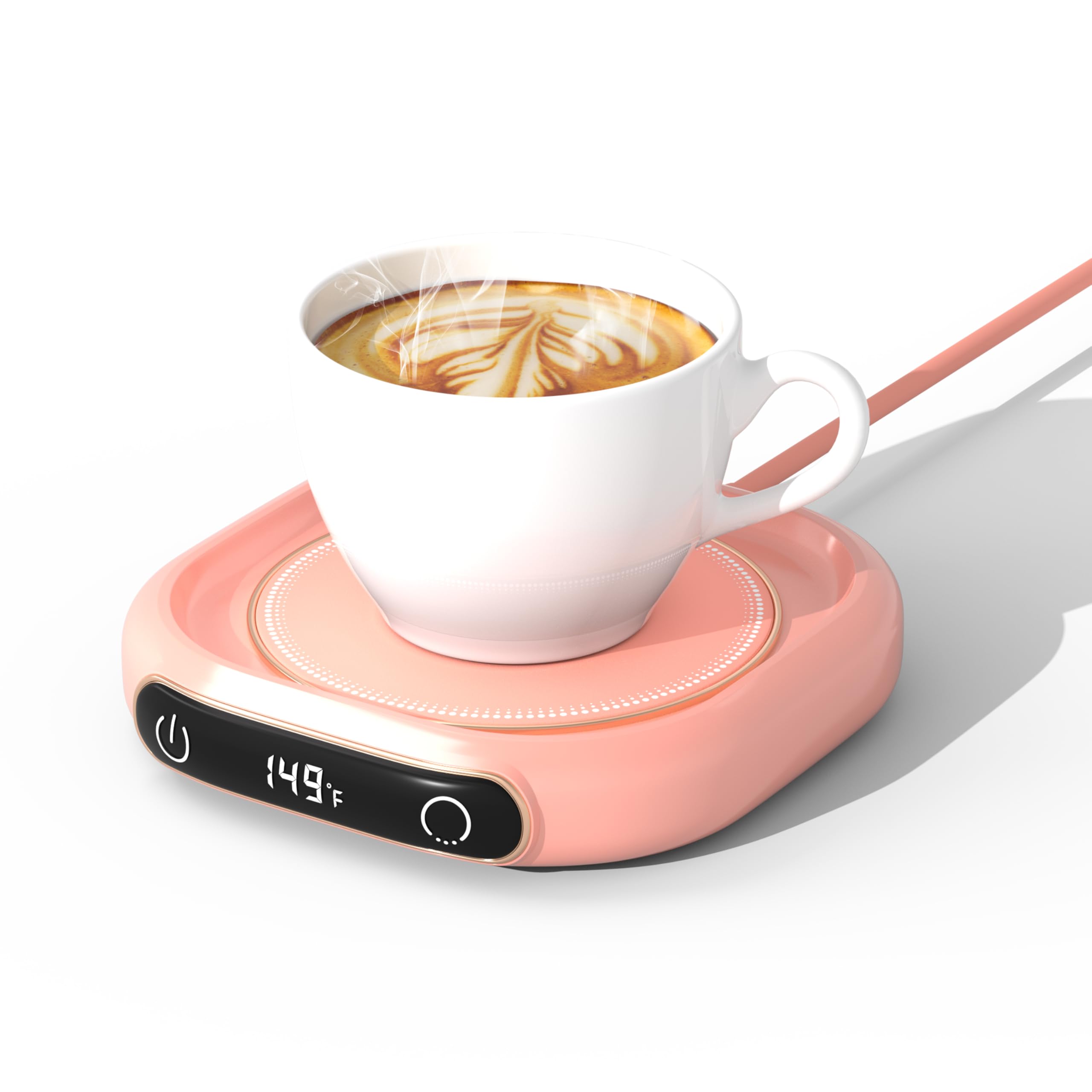 Coffee Mug Warmer For Desk,Multi-purpose Cup Warmer For All Bottles&Cups,Fast Heating Mug Warmer For Tea &Coffee With 3 Temp Settings, Portable Bottle Warmer For Breastmilk, 8 Hours Auto Shut Off,Pink
