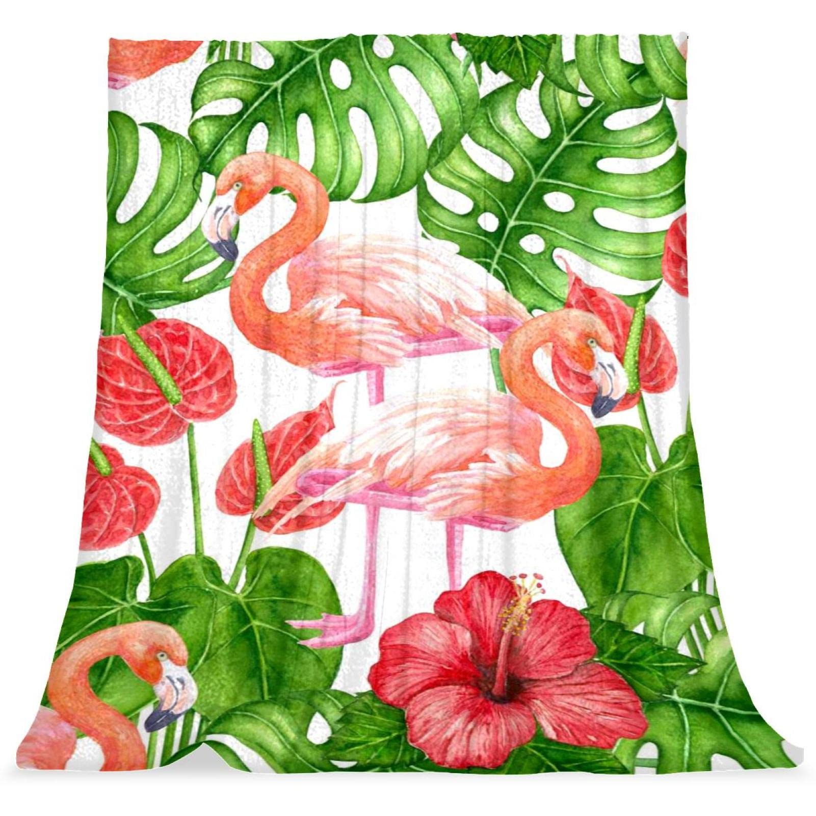 Couvre-lit couverture de lit douillette anthurium flamant rose pour enfant