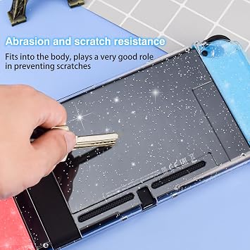 DLseego Dockable Crystal Case for Nintendo Switch, Glitter Bling Cover with Shock-Absorption and Anti-Scratch Design Protective Case - Crystal Glitter