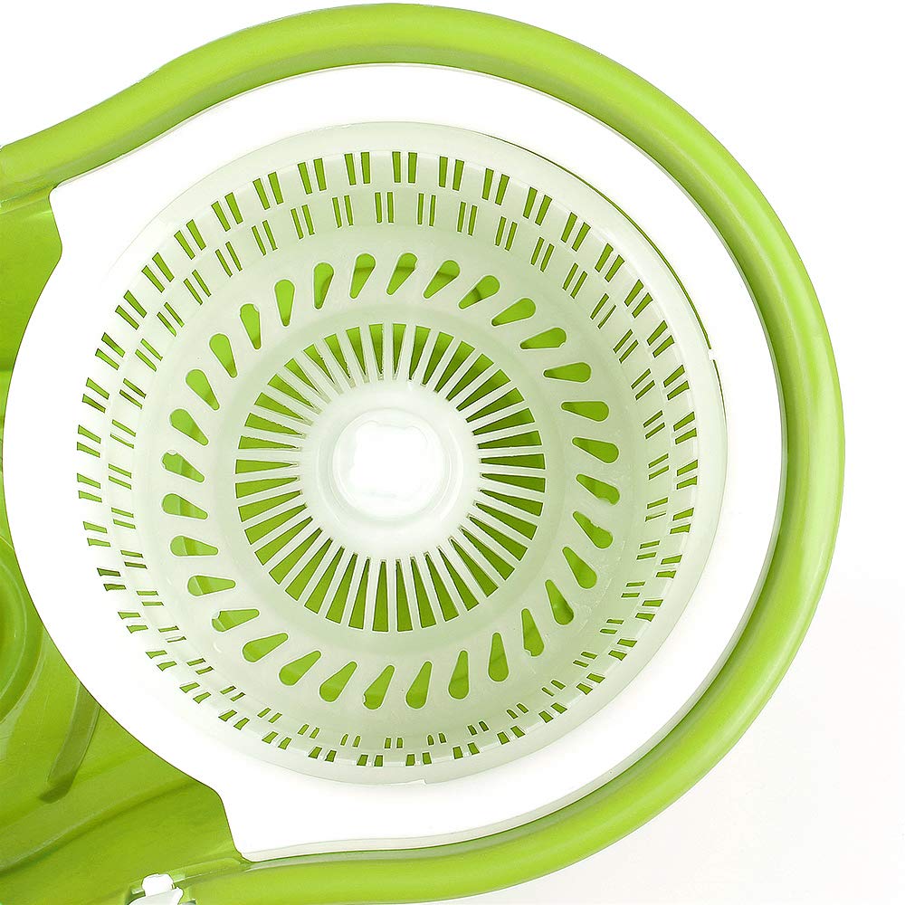 Secchio e scopa mocio, Mop Secchiello centrifuga, set di mop e secchio, include 1 secchio di disidratazione, 1 asta di mop, 2 teste in microfibra riutilizzabili (viola)