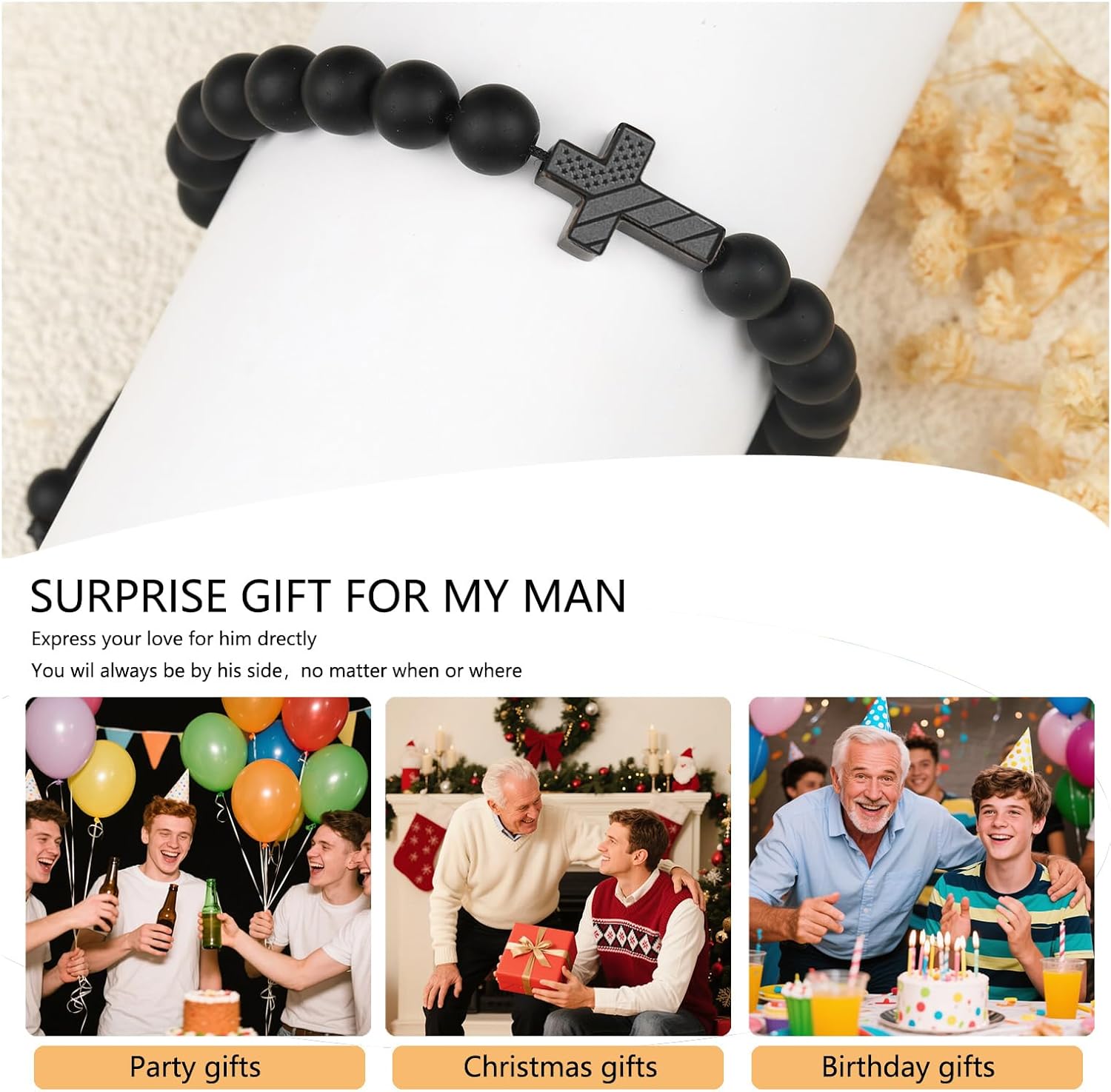 Teen Boy Gift Cross Bracelet for Son Grandson Nephew - Image 5