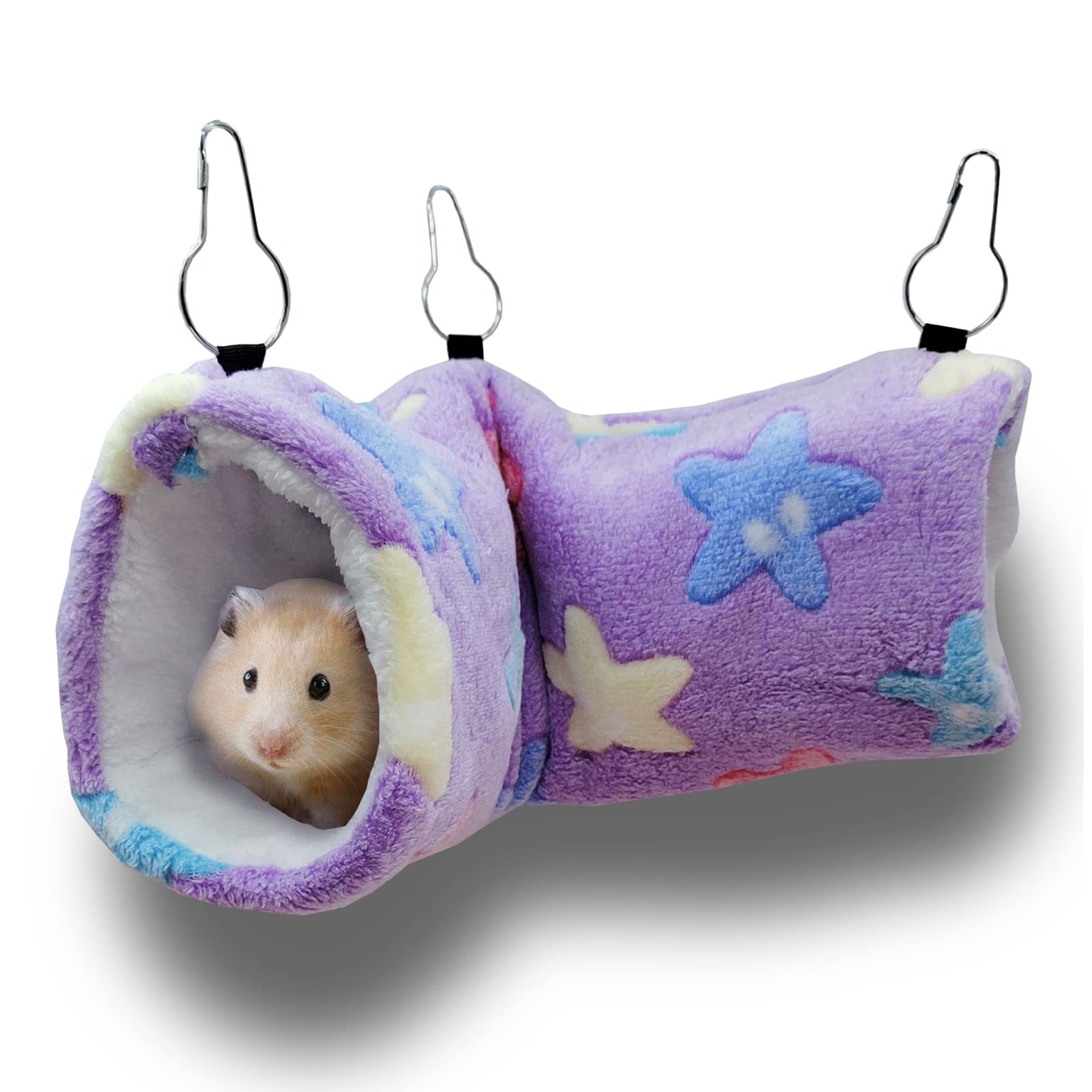 QeeHeng Hamaca para Ratas de hurón de Conejillo de Indias, Cama de túnel Colgante de Conejillo de Indias, Hamaca para Mascotas para Animales pequeños, Hamster, Chinchilla, Planeador de hurón,Morado