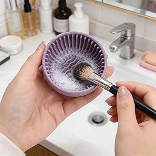 Cuenco limpiador de brochas de maquillaje de ...