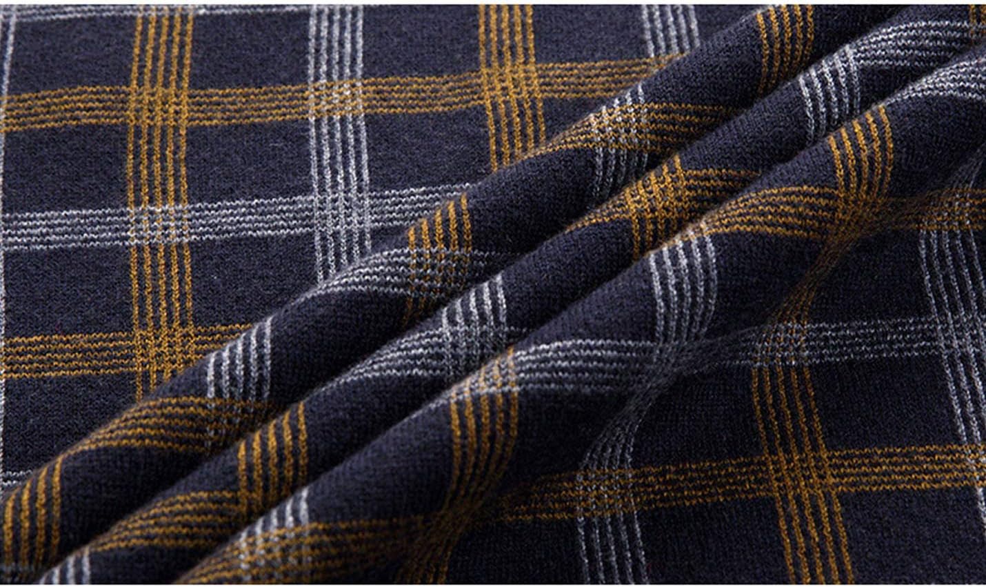 Flygo Men's Slim Fit Plaid Knitted V-Neck Sweater Vests Pullover