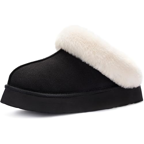 LazyStep Women's Moody Fuzzy Platform House Slippers