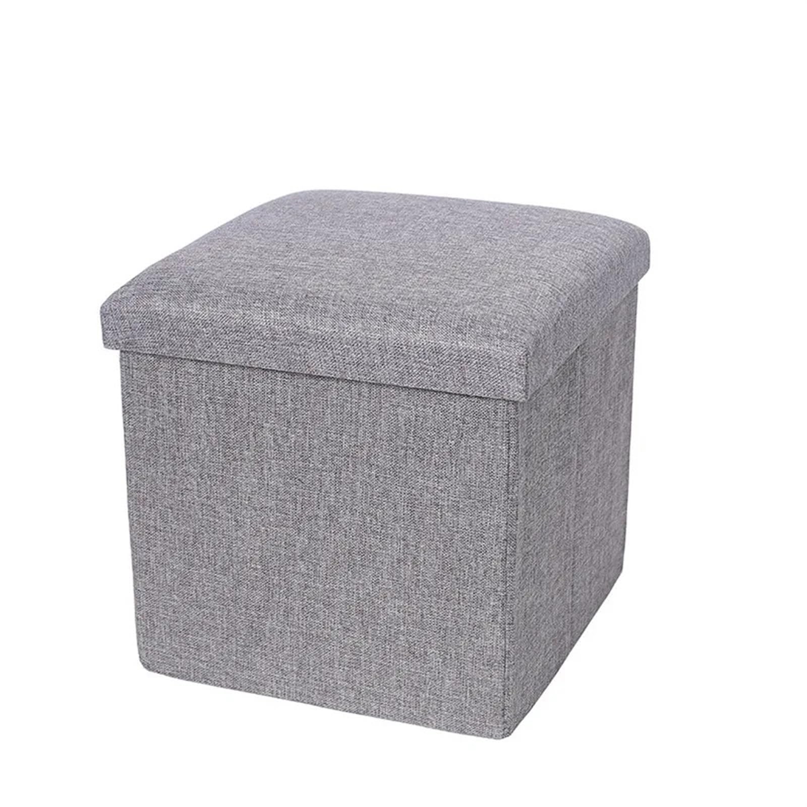 Pouf en lin pour le bureau et la maison tabouret coffre gain de place café