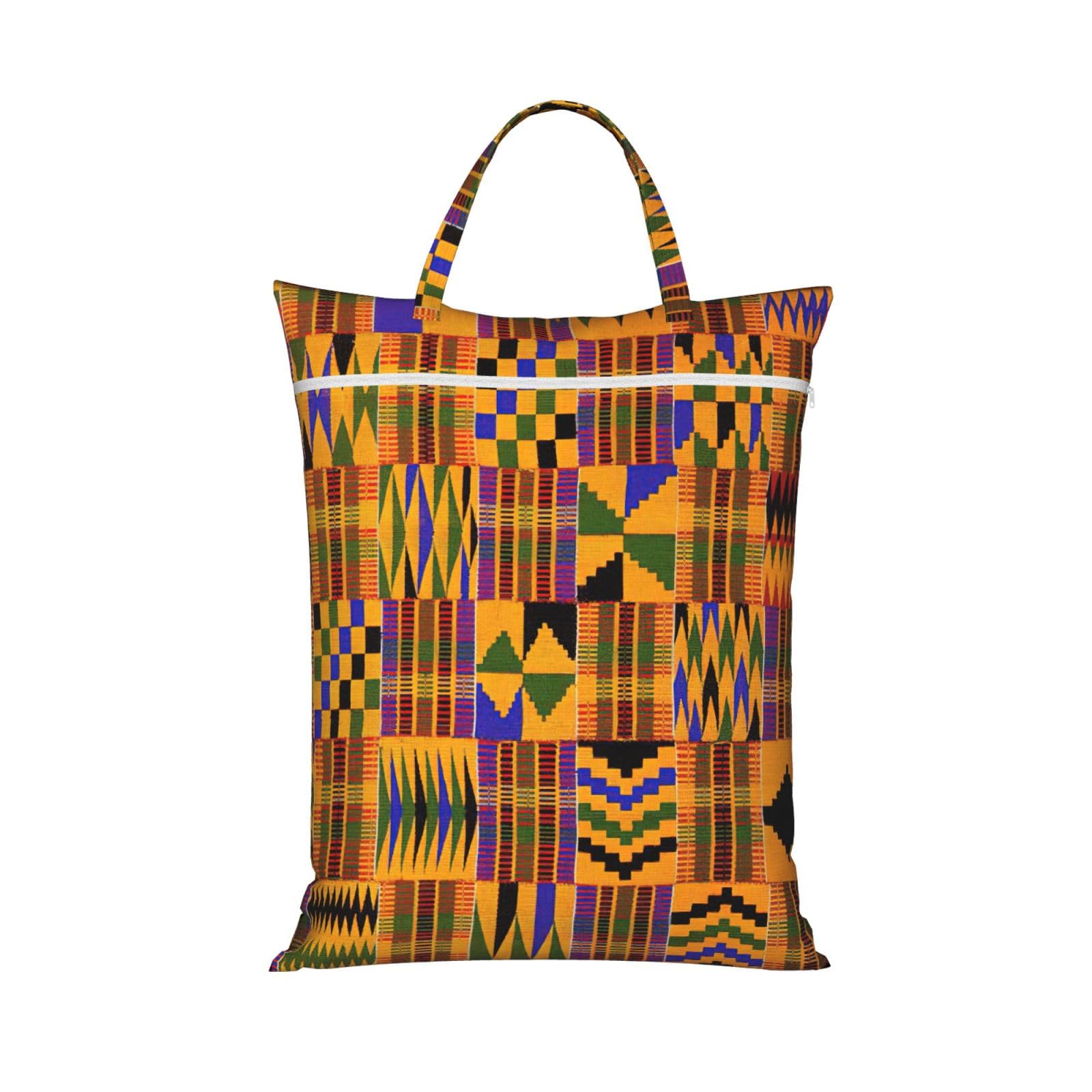 Pphgut 1 Pc African Ethnic Pattern Print Travel Laundry Bag Portable Dirt Clothes Bags Daily Hiking Camping Vacation