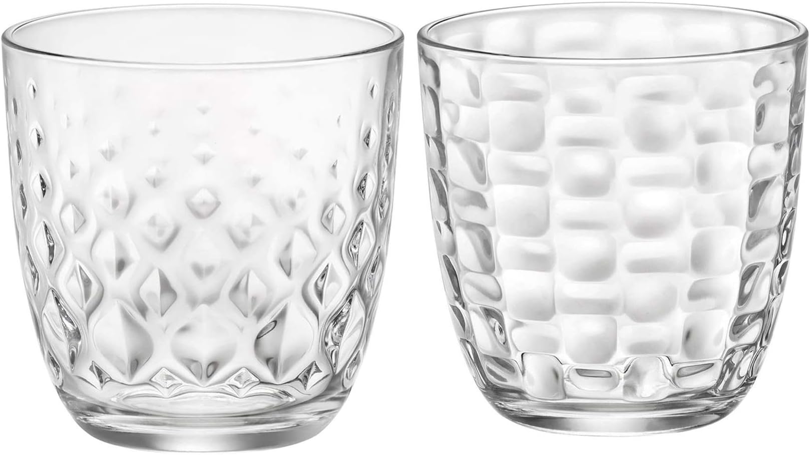Bormioli Mat, Set of 12 glasses (6pcs MAT + 6pcs GLIT) water drink beverage, 29.5cl, Made In Italy.