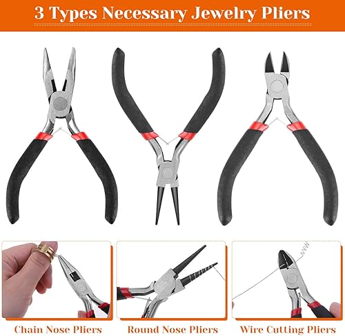 Miniatura 5 de Audab Kit de fabricación de joyas con herramientas, alambres, dijes y accesorios para la fabricación y reparación de joyas