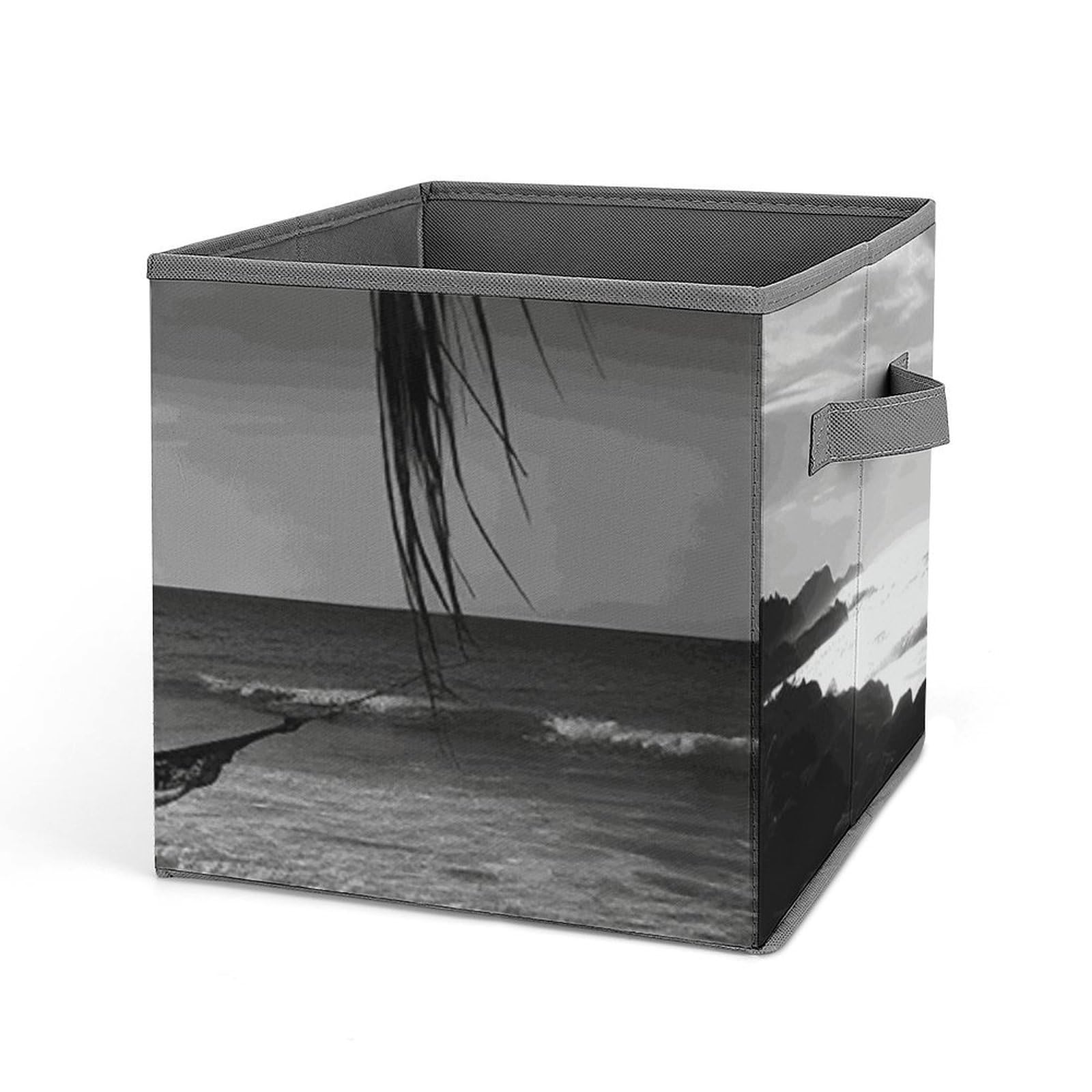 Cube de rangement pliable imprimé plage pour trier les vêtements