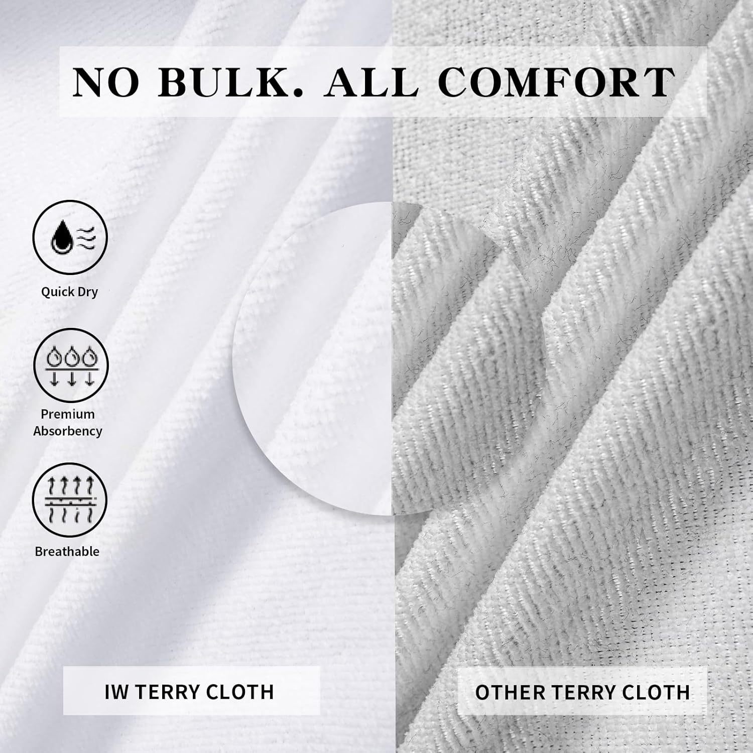 Inner Wish Women's Soft Terry Cloth Bathrobe - Ultra Absorbent Quick Dry Kimono Robe for Shower,Spa,Home