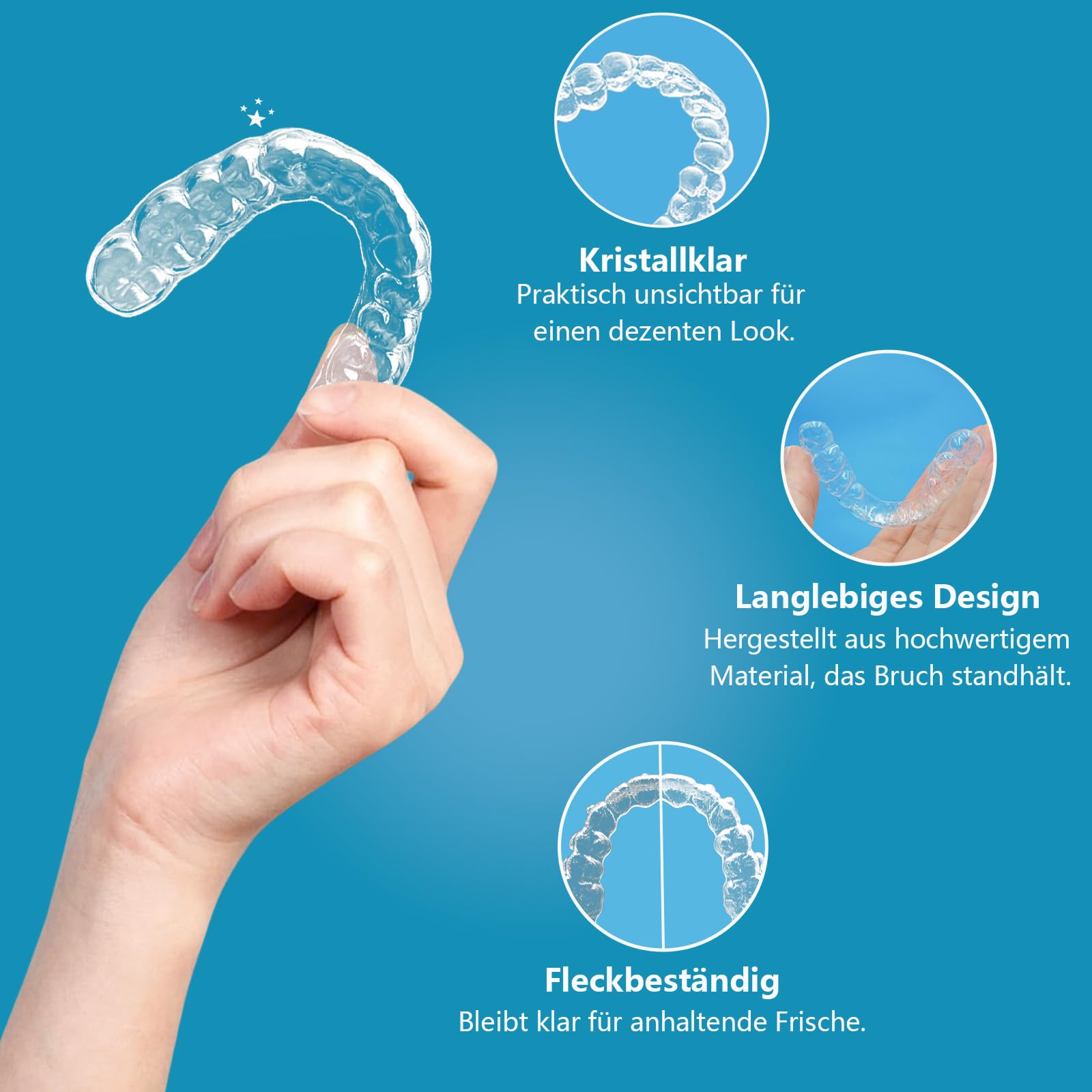Durchsichtige Zahnspangen nach Maß, komfortable Zahnspangen für Erwachsene und Jugendliche (Oberkiefer & Unterkieferset)