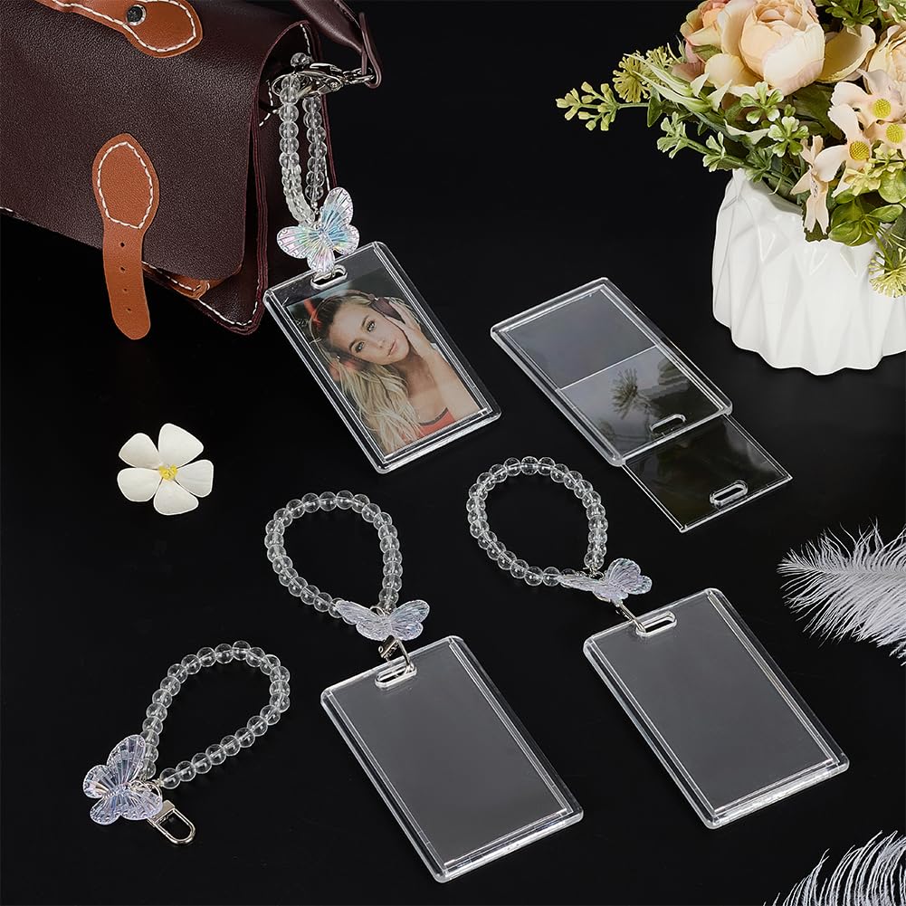 FINGERINSPIRE 4 Sets Clear Acrylic Photocard Holder with Bead Keychain - Image 4
