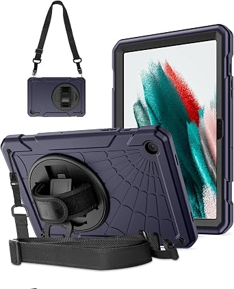 Case for Samsung Galaxy Tab A9+ / A9 Plus11 Inch, Protective with Shoulder Straps/Hand Strap/Pen Holder, Sturdy Shockproof Galaxy A9Plus Tablet Case 2023 SM-X210/X216/X218 - Dark Blue