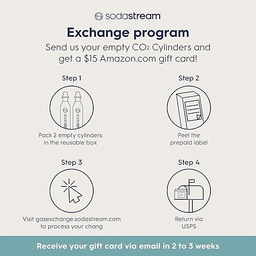 Miniatura 3 de SodaStream Carbonatador de intercambio de CO2 de 60 L, 14.5 onzas, juego de 2, más tarjeta de regalo de Tienda de $15 y paquete de fabricante de