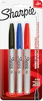 MARCADOR PERMANENTE SHARPIE FINA PT/AZ/VM BL C/3 un - 30173PP