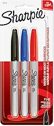 MARCADOR PERMANENTE SHARPIE FINA PT/AZ/VM BL C/3 un - 30173PP