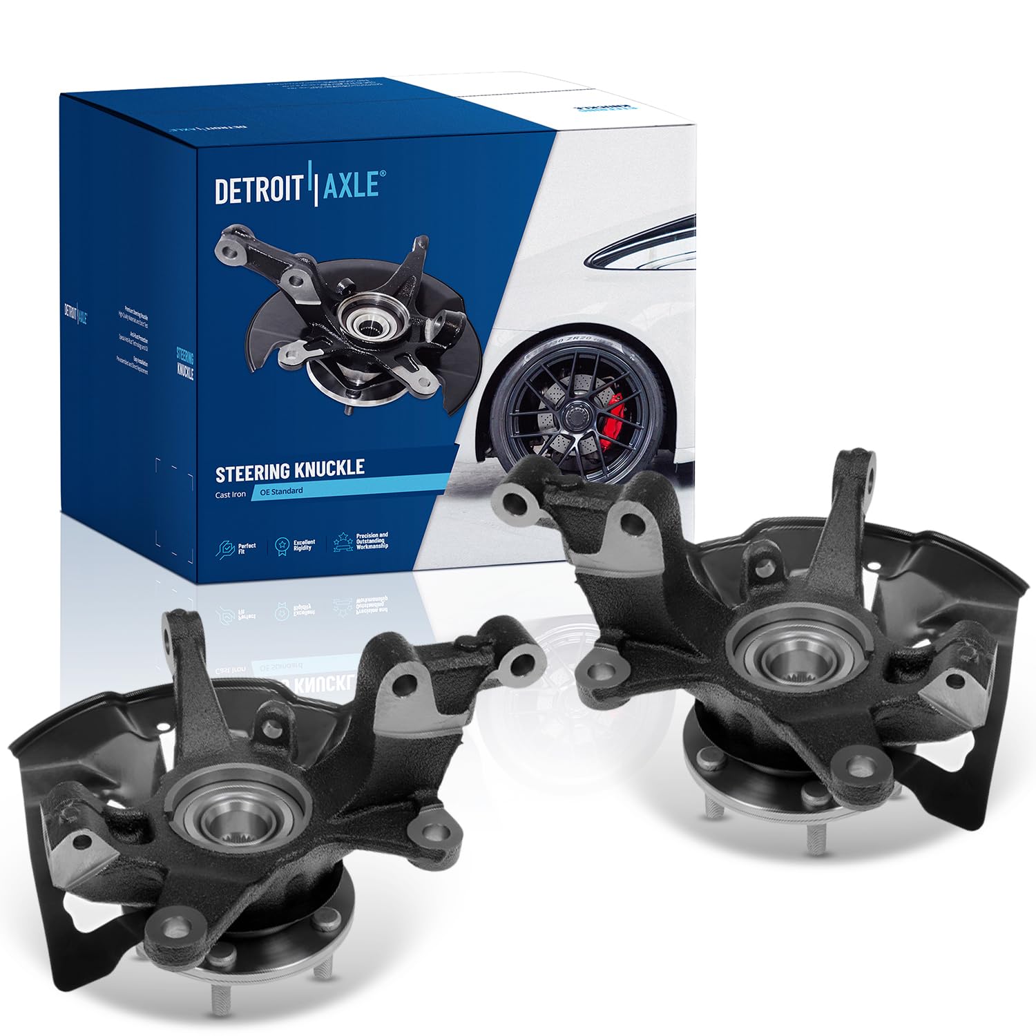 Detroit Axle - Front 2pc Steering Knuckles for 07-15 Mazda CX-9, 07-12 CX-7