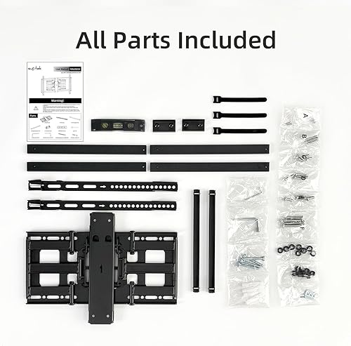 Miniatura 9 de Suptek MAUS01A - Soporte de pared para TV de movimiento completo ultra delgado para televisores de 37 a 82 pulgadas, soporte delgado de perfil bajo