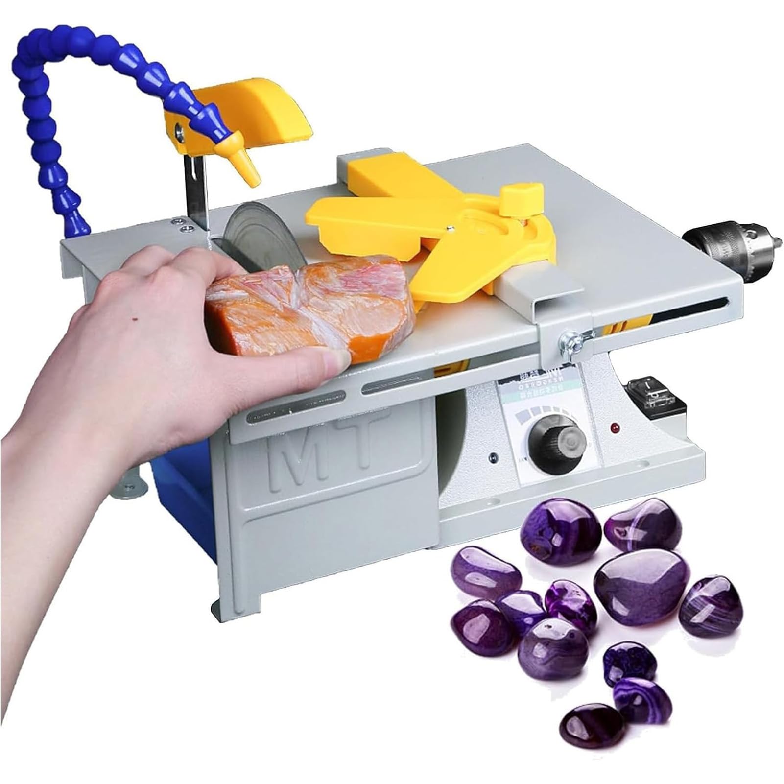 Máquina Pulidora Jade, Pulidora Mesa Multifuncional 8000-11000 RPM 850 W para Piedras Preciosas, Herramienta Profesional para Corte Y Acabado De Minerales En Creación Joyas