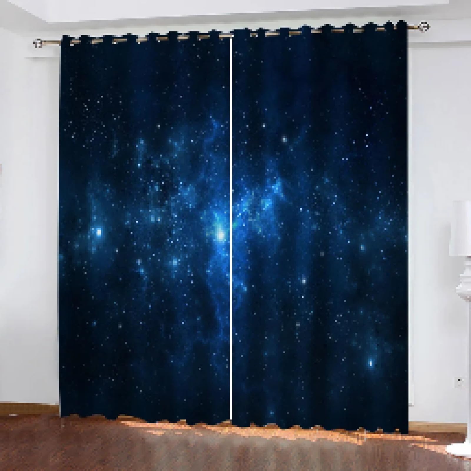 Rideau chambre d'enfant nuit étoilée bleue pour des nuits douces et magiques