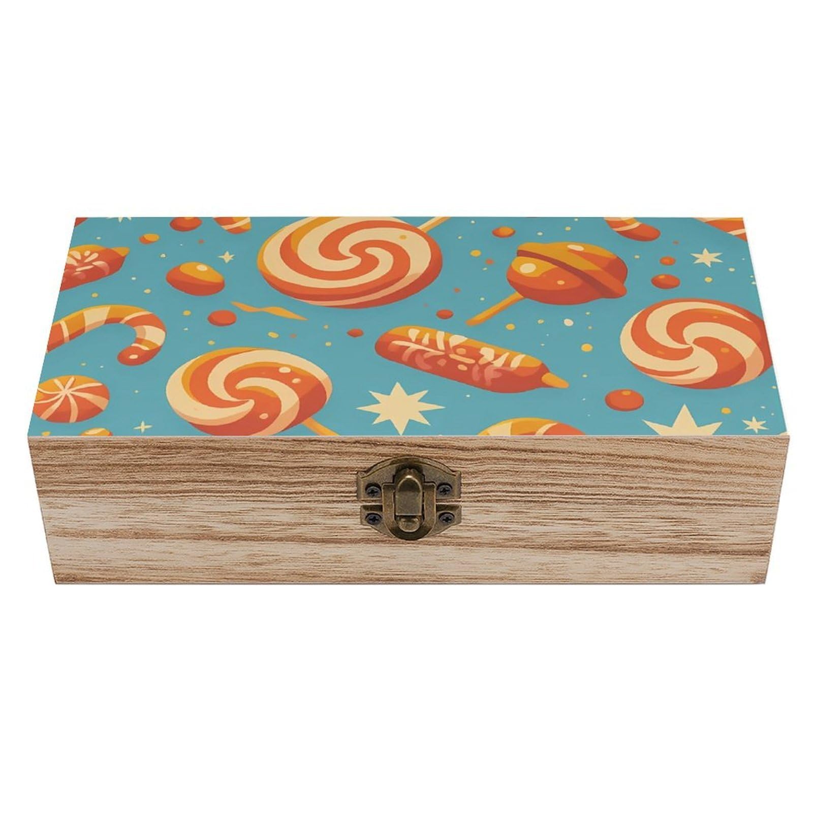 HLBSDM Christmas Candy Retro Wooden Storage Box Jewelry Art Gift Boxs Decorative Keepsake Boxes