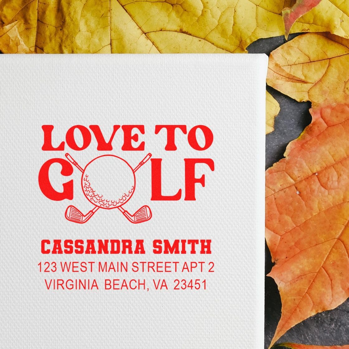 Custom Pocket Size Slim Pre Inked Rubber Stamp Golf Passion - Your Wording