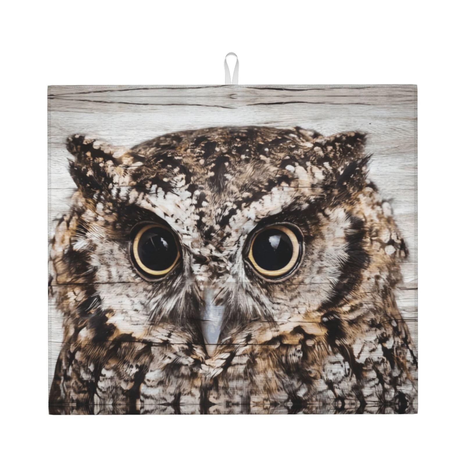 YYHHAOFA Owl Birds Prints Kitchen Drying Mat – Highly Absorbent Microfiber Throw, Non-Slip Counter Cover for Dishes, Fade-Resistant Print & Appliance Protection