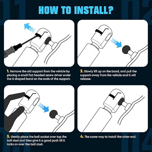 Miniatura 8 de Soportes de elevación para portón trasero de la escotilla del elevador, amortiguadores de gas 4782 para Jeep Cherokee 1984-1996 y Jeep Wagoneer