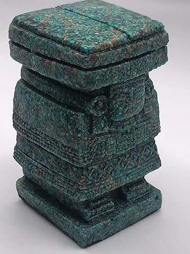 Miniatura 4 de 2.3" Malaquita Verde Piedra de tierra Maya Azteca Dios del agua Figura hecha a mano de Chalchihuitlicue Teotihuacan decoración México mitología
