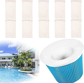 Pool Skimmer Socks,Filter for Inground Pool or Above Ground Pool Skimmer Baskets,Pool Skimmer Socks Cleans Debris and Leaves,Perfect Pool & Spa Savers for Filters,Easy to Instal,Reusablel(10pcs)