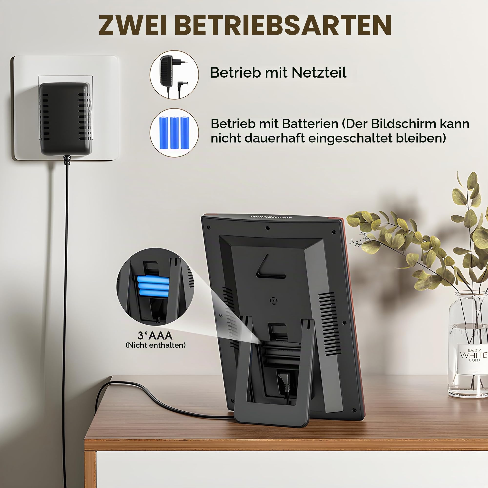 Wetterstation Funk mit Außensensor, Temperatur & Luftfeuchtigkeit Innen/Außen, Großes LCD Display, Wettervorhersage, DCF Funkuhr, Mondphasen, Barometer, Sonnenaufgang & Sonnenuntergang