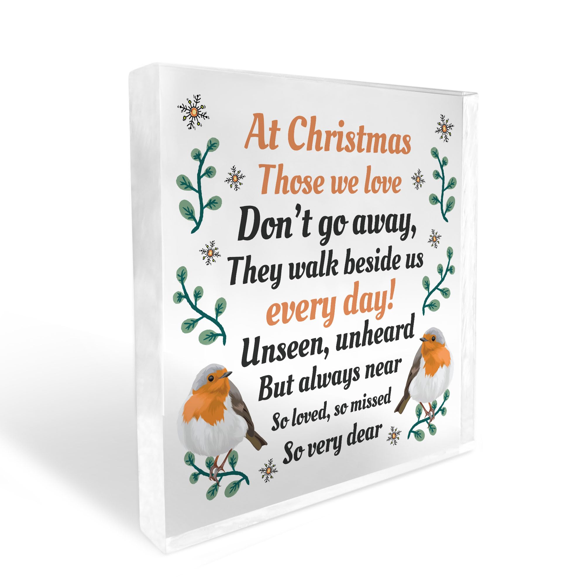Red Ocean Christmas Memorial Remembrance Plaque Decoration For Mum Dad Nan Grandad Keepsake Christmas Ornament In Loving Memory Decoration