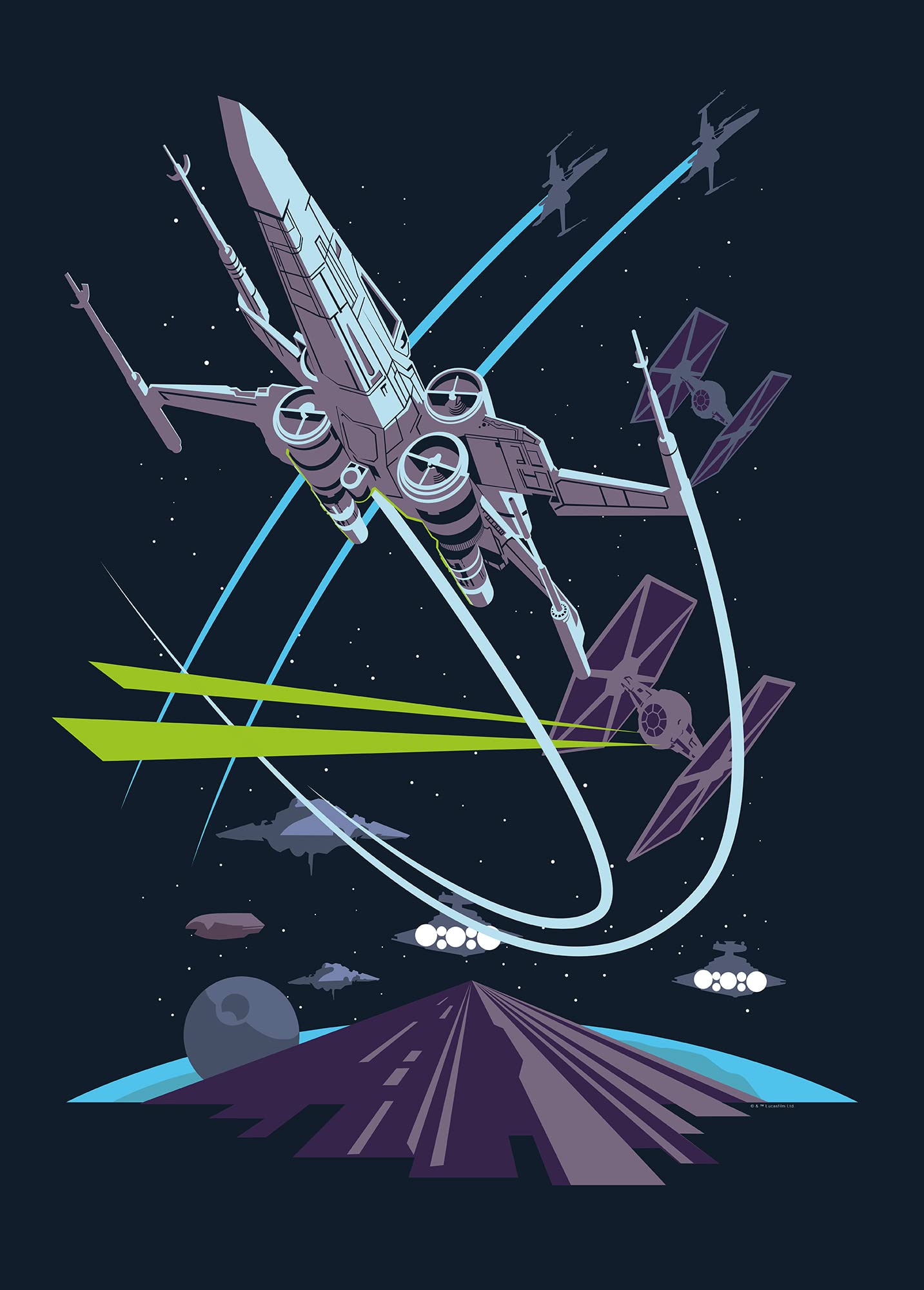 Komar Star Wars Classic Vector X-Wing - Size: 50 x 70 cm Wall Picture Poster Art Print (without Frame)