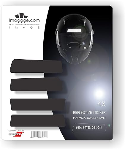 Pegatinas reflectantes para casco - moto, bicicleta, scooter,... - Nuevo diseño ajustado - 4 formas - Calidad alemana - Negro