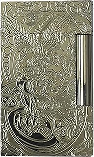 Isqueiro de chama de metal tradicional, isqueiro de chama suave recarregável com mostrador de chama ajustável Isqueiro de metal de rolo vertical Presentes para homens (gás butano não incluído) (Color