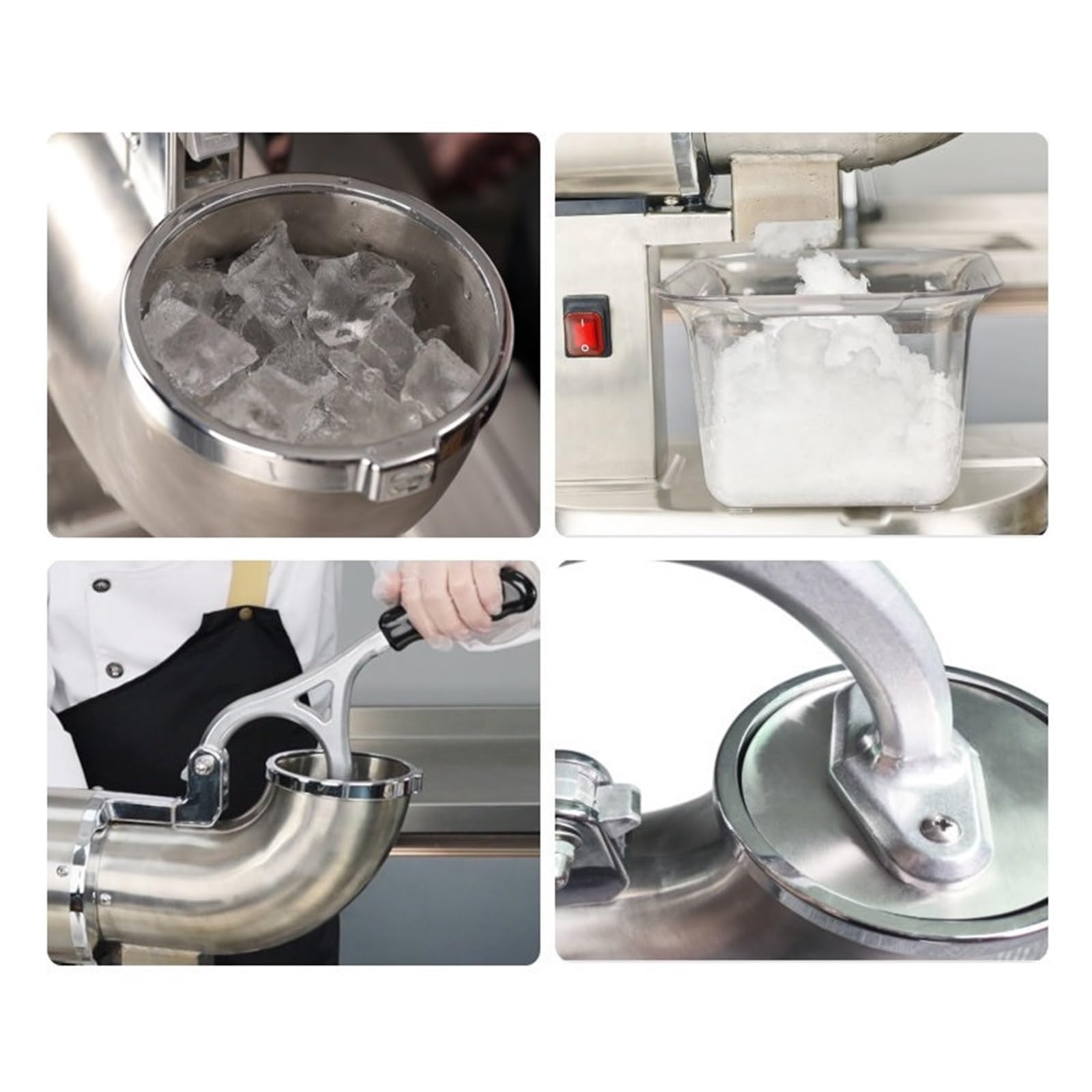Komercyjna Maszyna Do Kruszenia Lodu Elektryczna Kruszarka Półautomatyczny Sklep Z Herbatą Mleczną Ręczna Łamania Smoothie Powerful Ice Crushing
