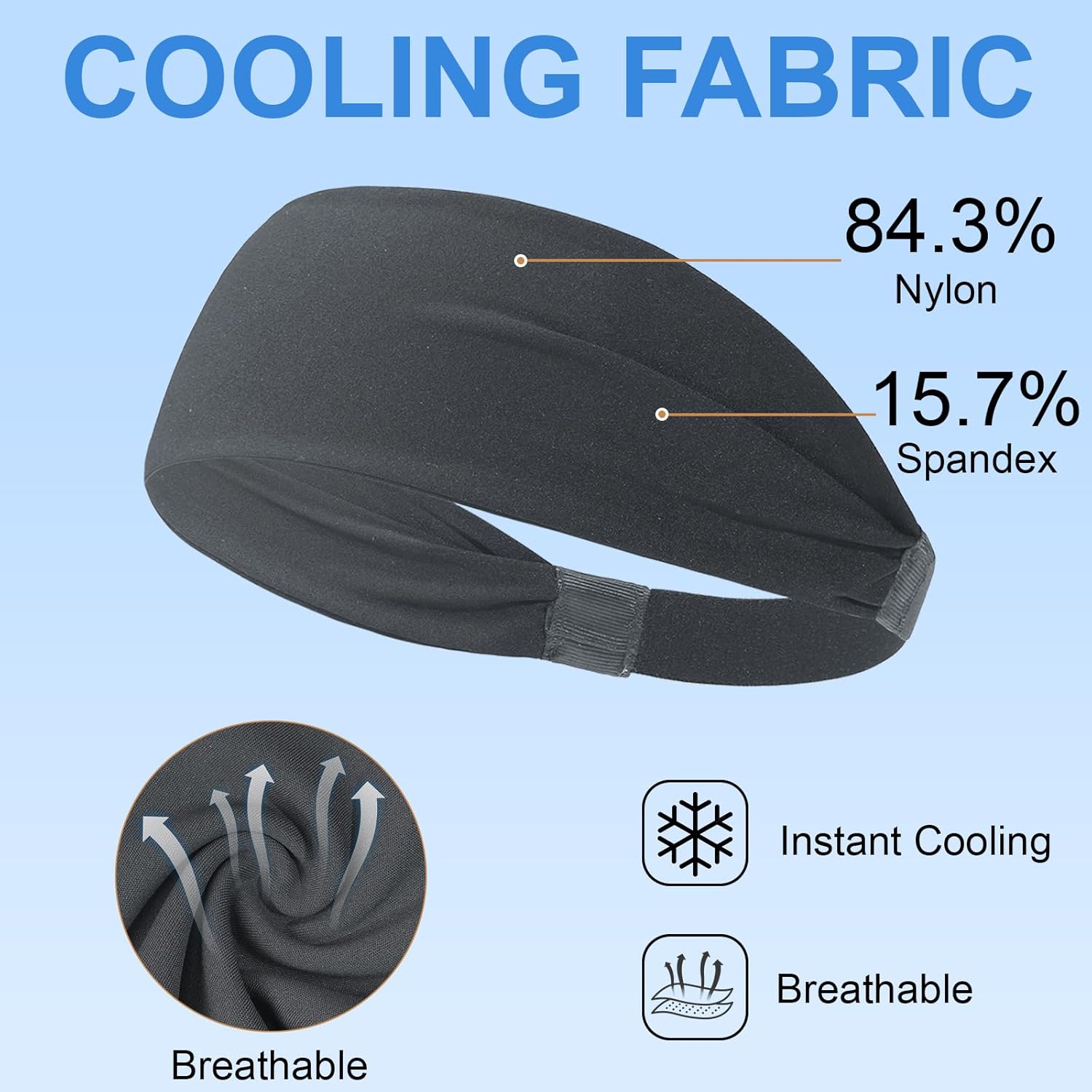 Qearl Sports Headbands for Men, Moisture Wicking Sweatbands for Women, Running Headband for Running,Cycling,Football,Yoga - Image 2