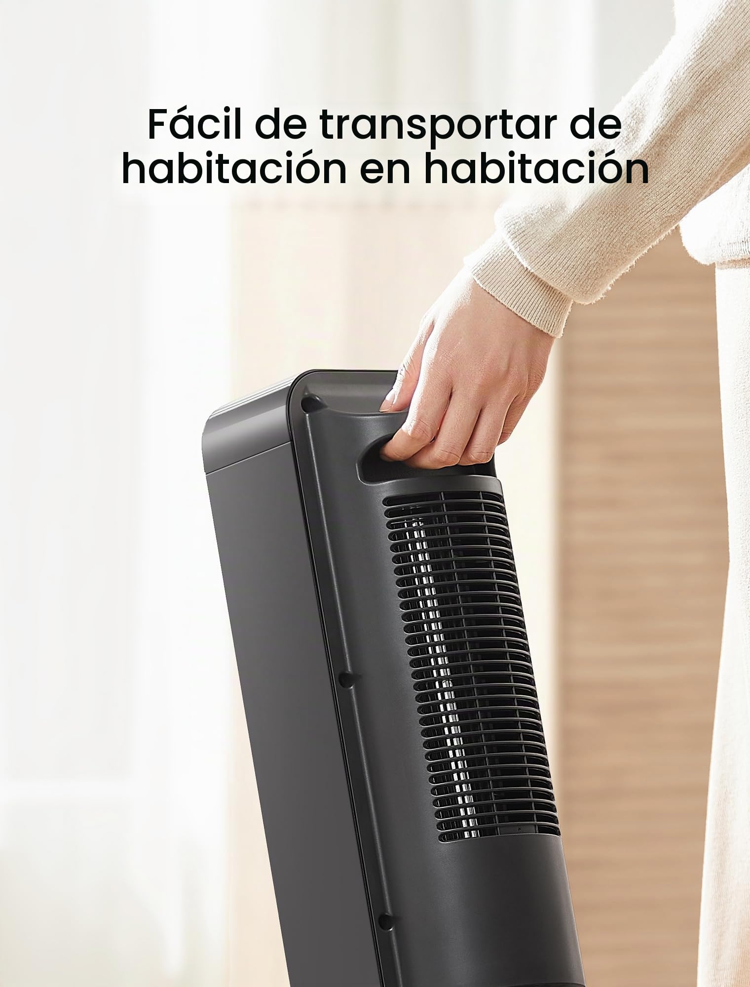 PELONIS Calefactor Eléctrico 2000W Eficiente, Calefactor de Ambiente Compacto Portátil, Cerámica, 2 Ajustes de Termostato, Temporizador 12H, Protección Antivuelco