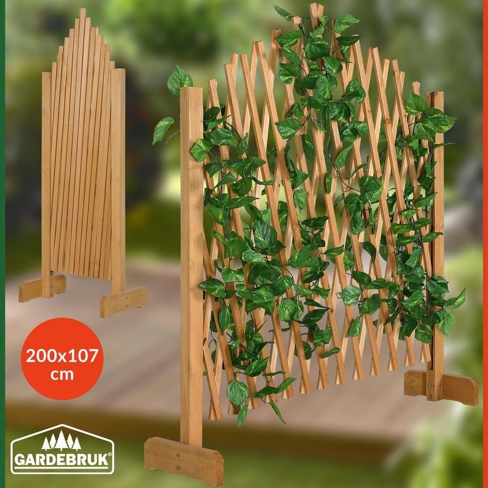 Treillage Jardin 180x107cm Support Plantes grimpantes en Bois Brise-Vue Pliable Clôture de Jardin Treillis Extensible
