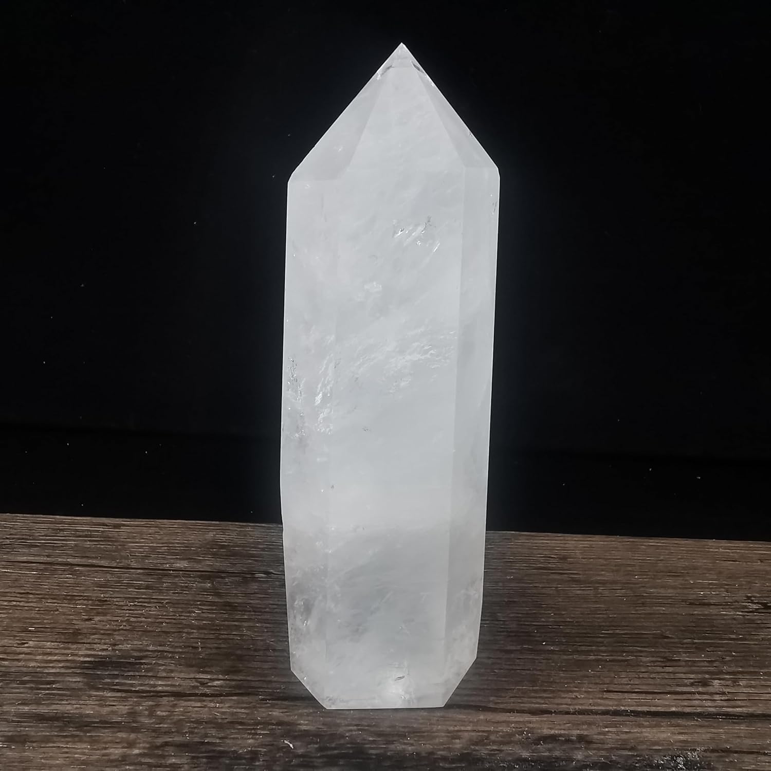 1pc Large Crystal Tower Obelisk Wand Healing Stone Carved Energy Meditation Gift Chakra Therapy Home Decoration Spiritual Healing Crystal (White Crystal Tower,About: Weight:550g/height: 16cm)
