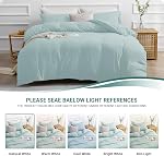 SASTTIE Duvet Cover Queen, 3-Piece Prewashed Ultra Soft Queen Bedding Set - Features Zipper Closure and Corner Ties, Includes 1 Duvet Cover 90x90 Inch & 2 Pillowcases, No Comforter, Light Blue