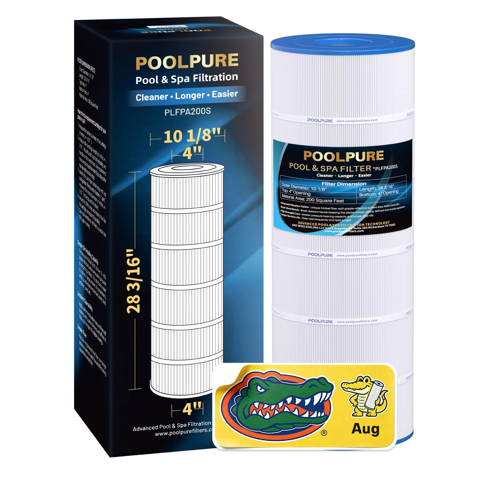 POOLPURE Filtre PLFPA200S remplace PA200S, Hayward CX200XRE, Hayward SwimClear C200S, cartouche filtrante