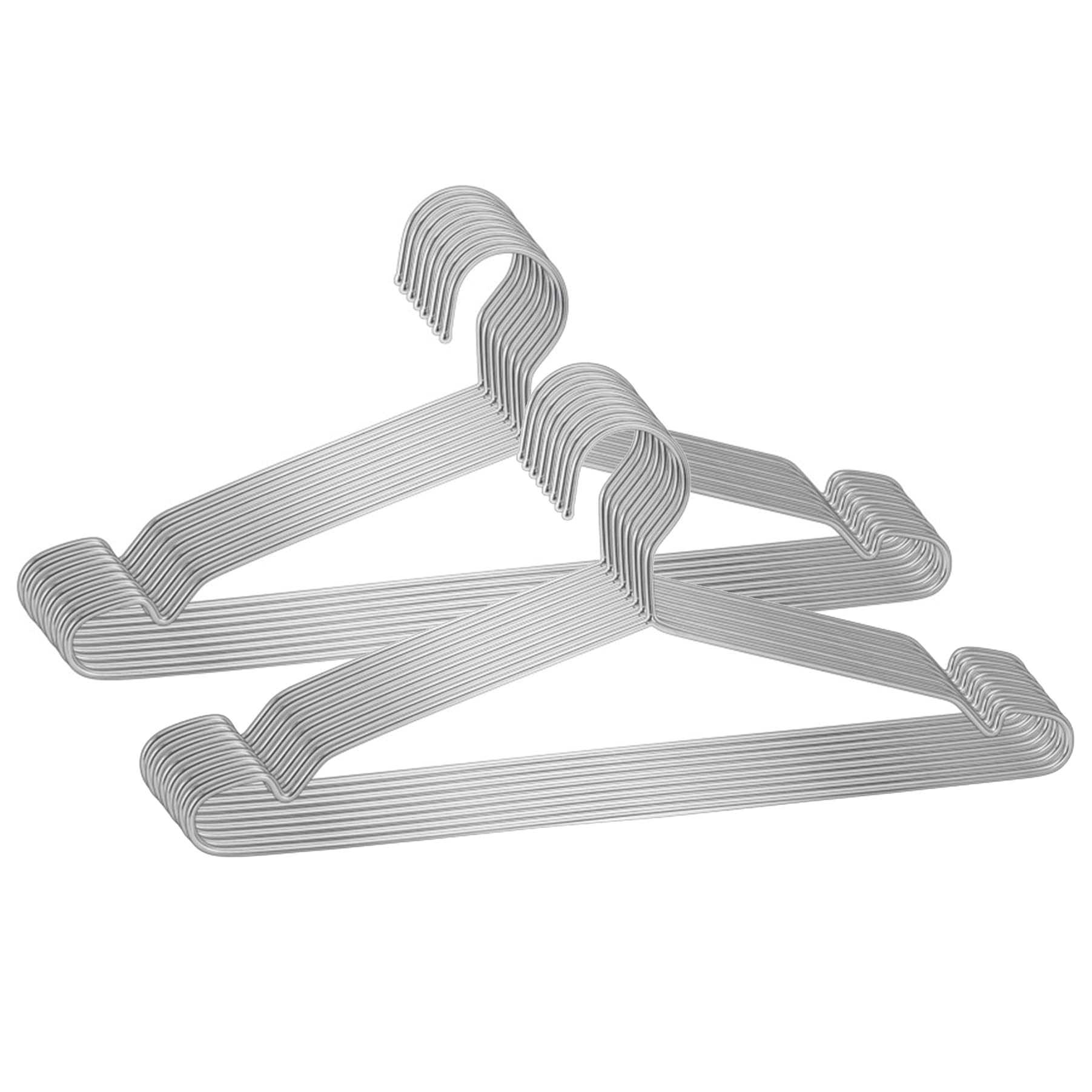 Paquete De 20 Ahorro De Espacio Percha Perchas Metálicas, Finas Y Duraderas Acero Inoxidable Construidas En Las Ranuras De Los Hombros Para Abrigos Camisas Blusas Vestidos Tops ( 45cm/17.7in)