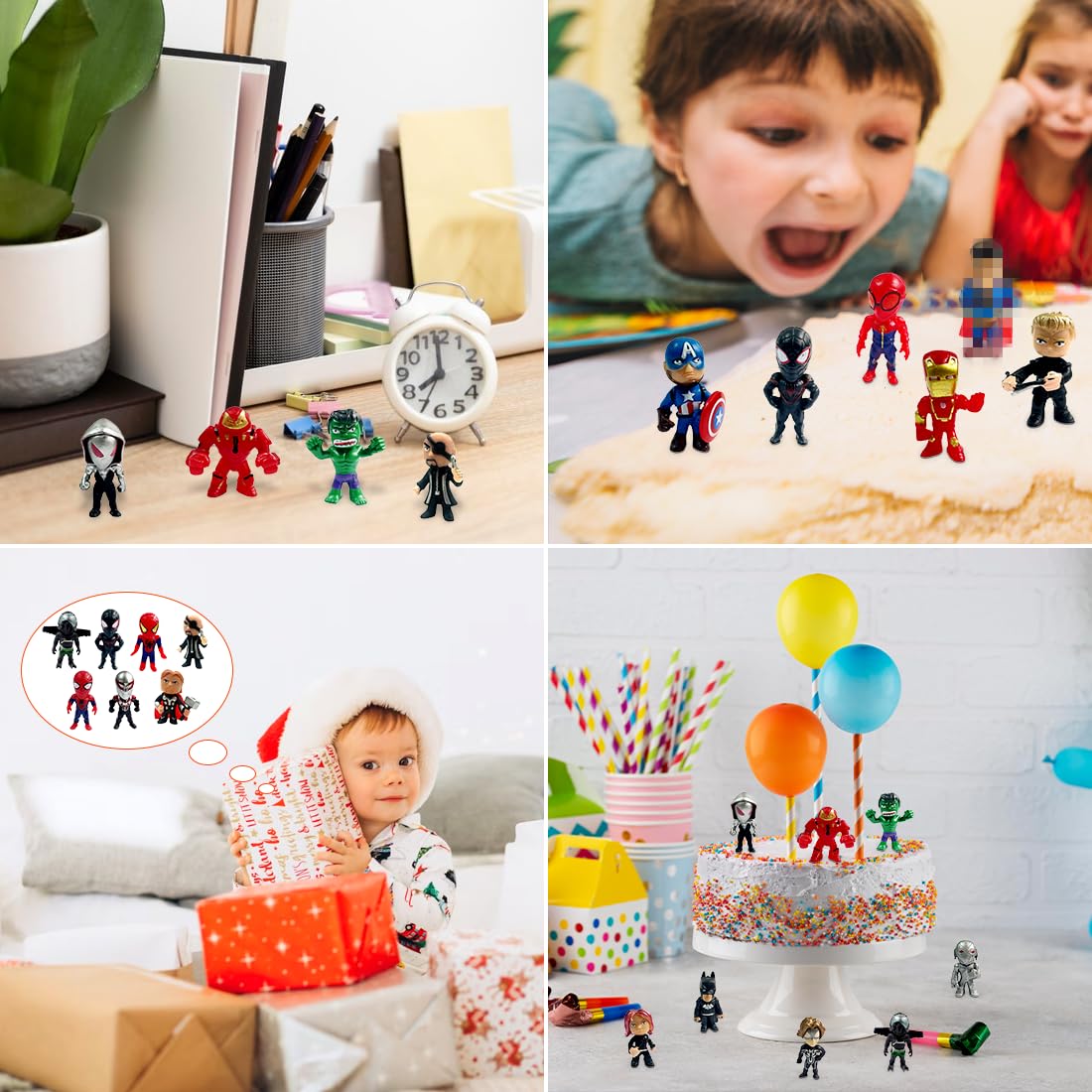Superhelden Tortenfiguren Set - 13.5cm Cake Topper Für Kindergeburtstage