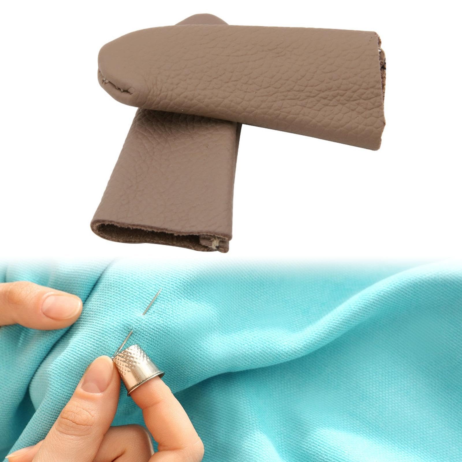 jojomis Finger Protectors for Sewing - Heat Insulation PU Leather Thimble Guards for DIY Crafts