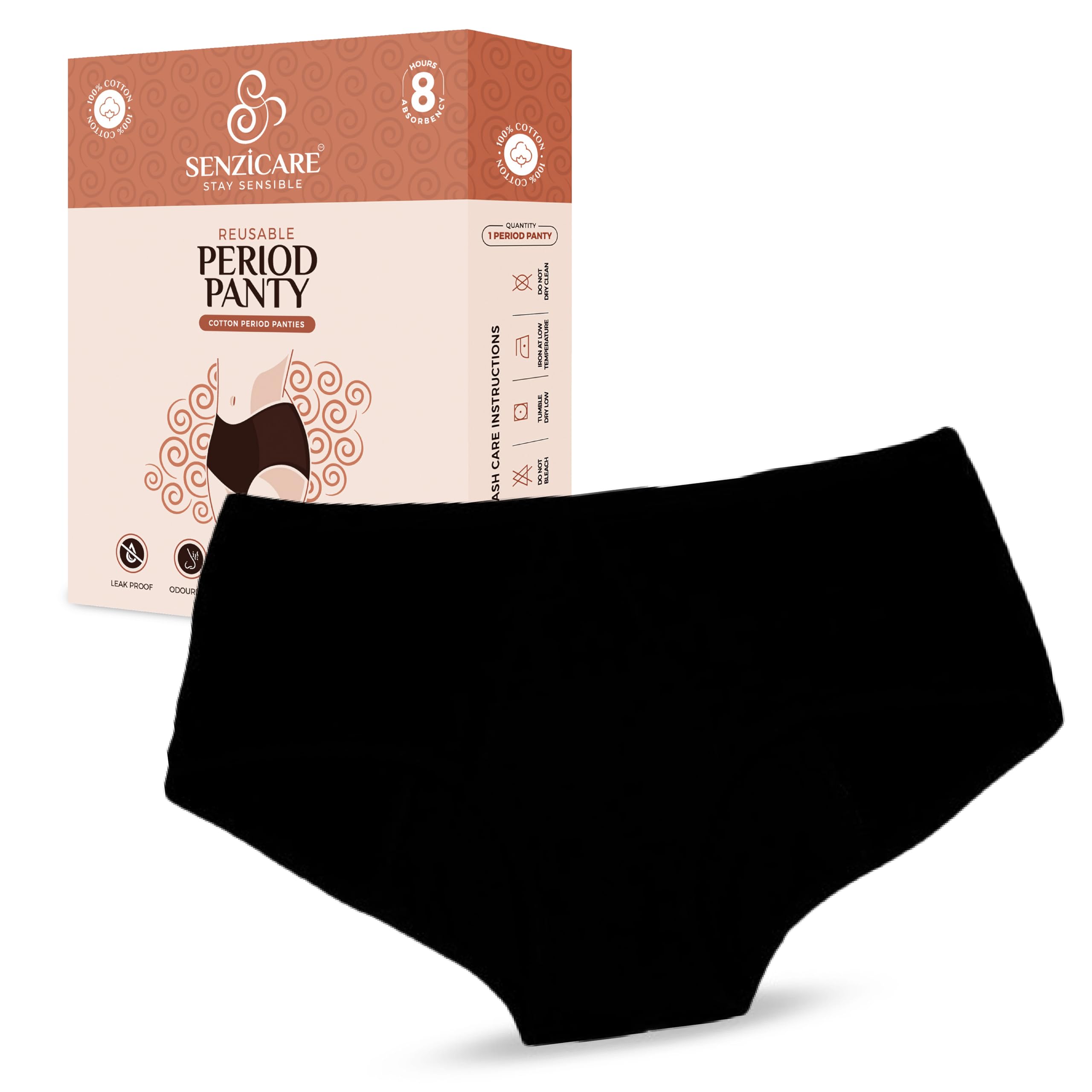 Reusable Leak-Proof Period Panty for Women | Washable Lasts for 3 Years Without Pads,Cups & Tampons | Odour-Free Period Underwear (M)
