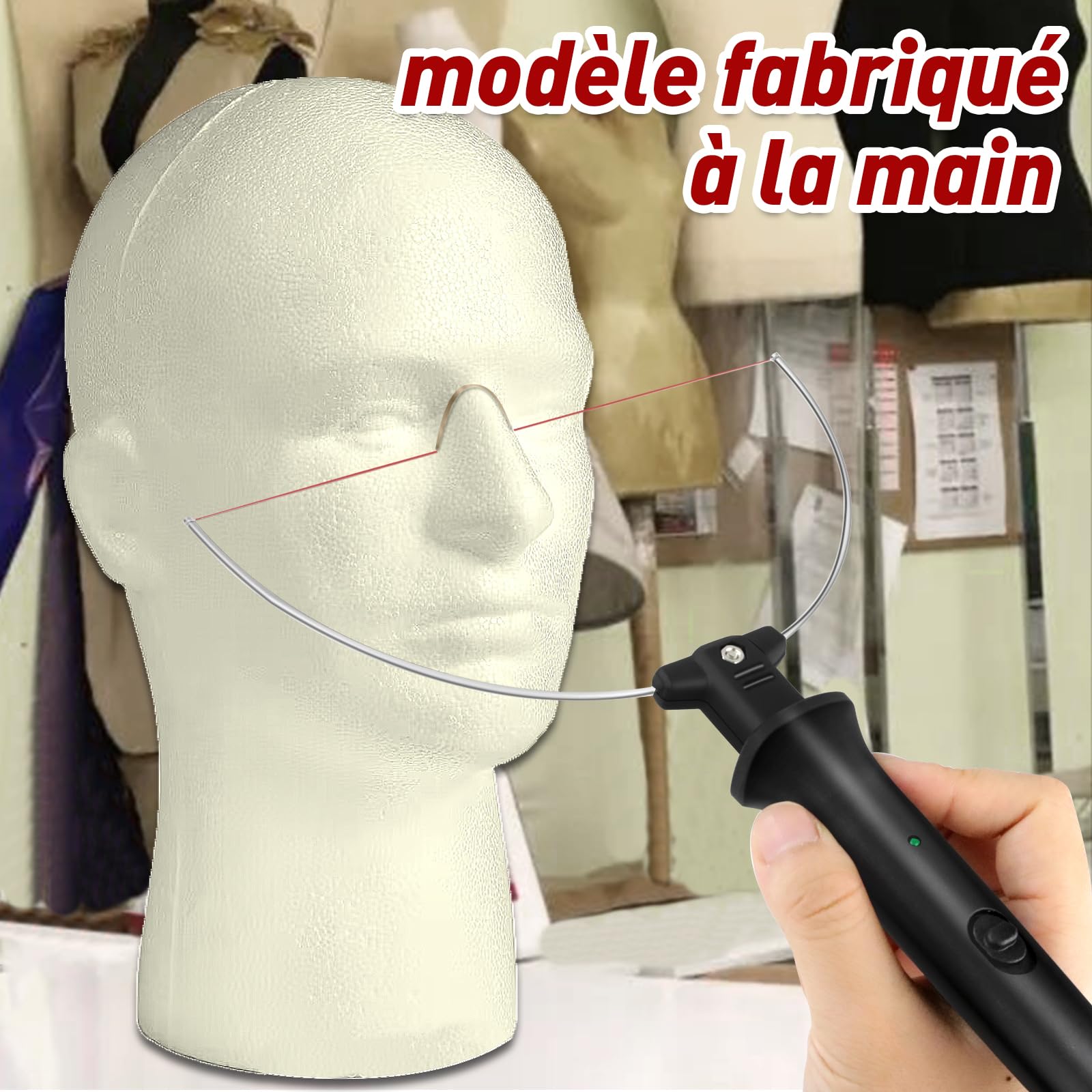 Vanwoke Elektrischer Schaumstoffschneider, 18 W Heißdrahtschneider für Kunststoffe & styropor, 3-in-1 Heiß-styroporschneider mit Adapter zur Umwandlung der elektrischen Spannung Mehrzweckschaumschneid