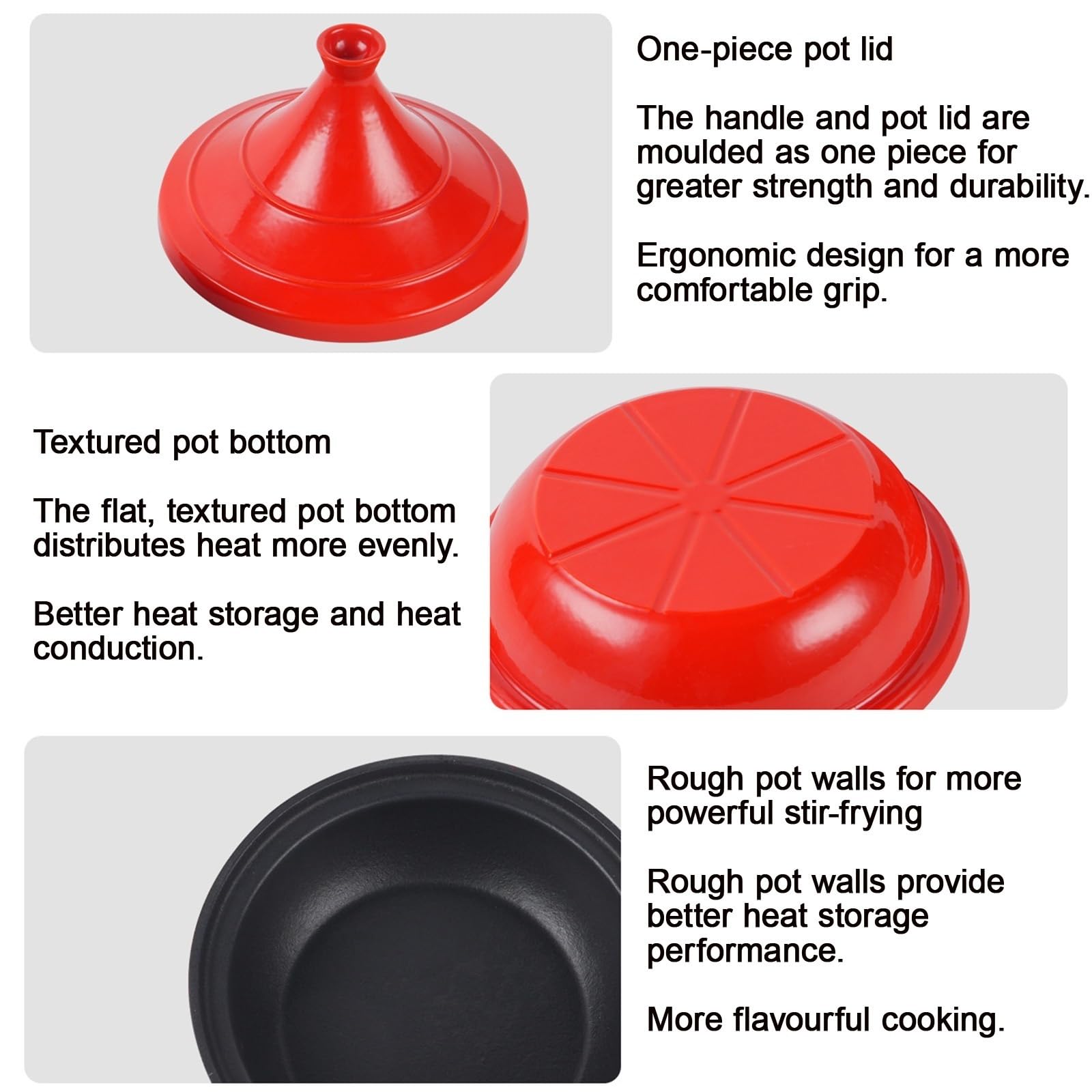 Gusseisen Emaille-Topf Tajine Topf Zum Kochen Tagine Marokko for Herd Und Backofen, Verbessert Den Geschmack for Restaurantqualität(Blau,28cm)